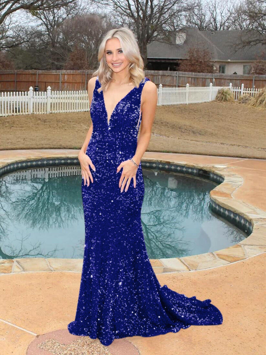 DQ 4215 Size 0 Royal Blue Long Fitted Sequin Prom Dress Formal Pageant –  Glass Slipper Formals